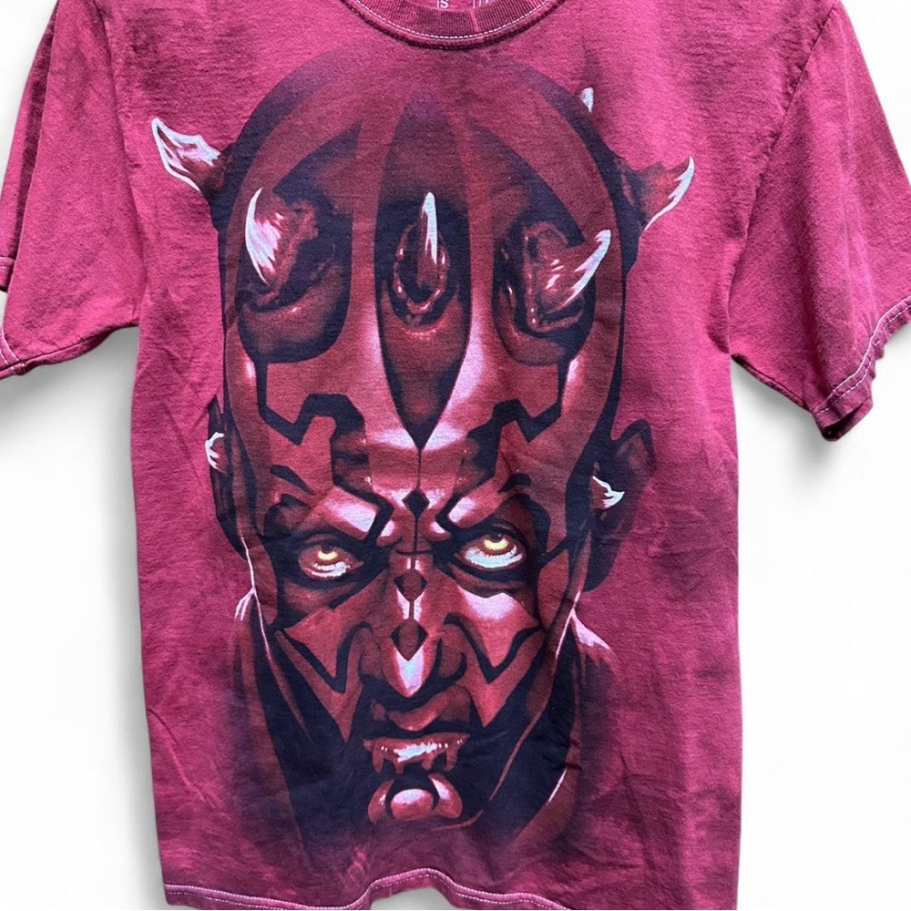 Y2K Star Wars Darth Maul Red Graphic Tee sz S EUC